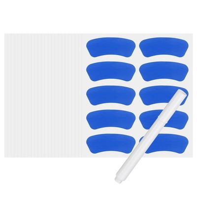 120 Pair Sports Eye Stickers, Face Stickers with 1Pcs White Pencil (Blue)