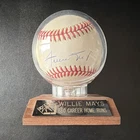 Willie Mays Autographed Baseball 660 Career Home Runs w/ COA & Display Case