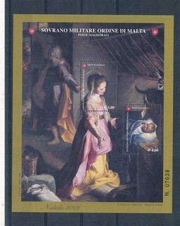 D498925 Malta Miltary Order S/S MNH Nativity Barocci 2006