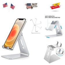 Adjustable Cell Phone Stand, Aluminum Desktop Cellphone Stand with Anti-Slip ...