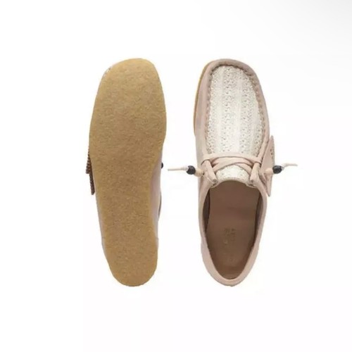 Clarks Originales Damas WALLABEE Rafia Natural y Gamuza Zapatos Reino Unido 4 - Imagen 3 de 3