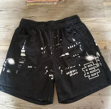 Eric Emanuel Black Skyline Shorts Size Large EE NYC