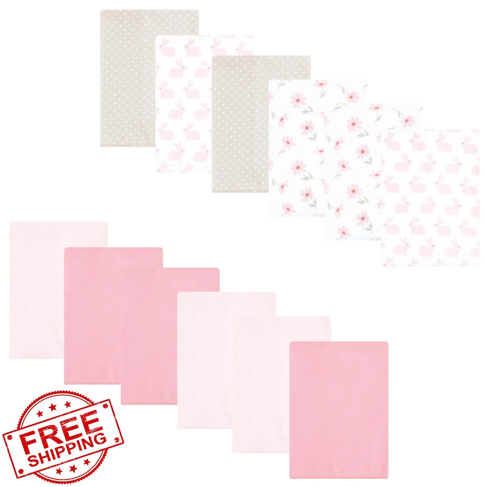 Luvable Friends Burp Cloths Sweet Honeycomb Pink
