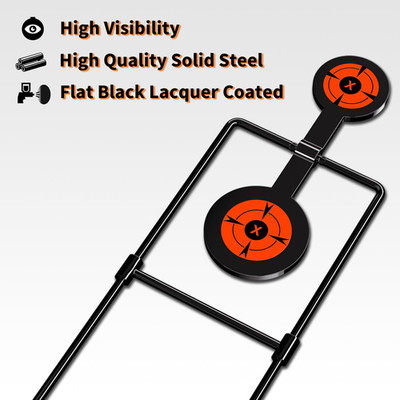 3/8 Inch Thick Double Spinner Shooting Targets - Auto Reset Steel Target - fo...