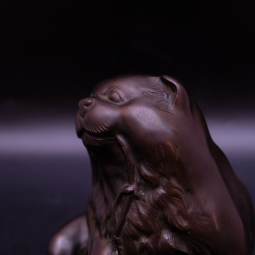 Estatuilla Estatua Okimono Perro Bronce Japonés De Colección Firmada por Jyoun. - Imagen 8 de 14