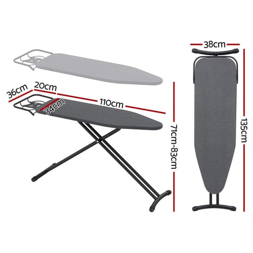 Artiss Ironing Board Foldable Iron Rest Black - Picture 2 of 7