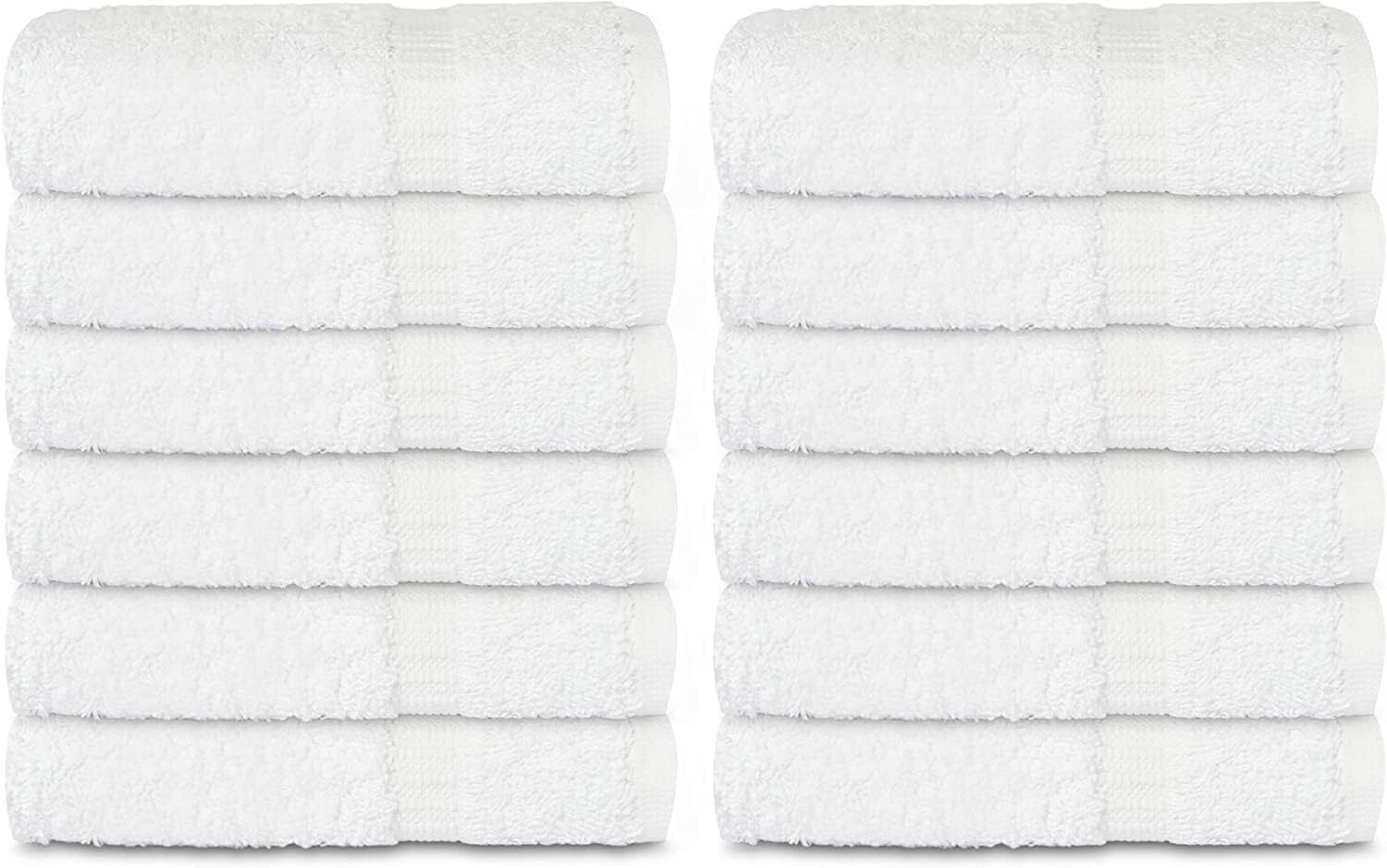 Premium Wash Cloth Towels Set 13x13 Cotton Bulk Pack of 12,24,36,48,60,120,300