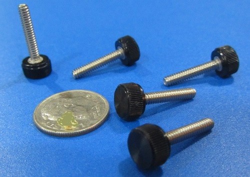 Kunststoff schwarz Edelstahl Rändelschraube, 5/16" Kopfdurchmesser x 4-40 x 5/8" Länge, 25 Stück - Bild 5 von 11