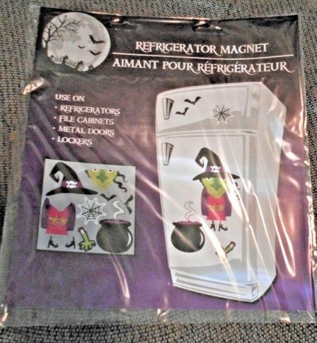 New Refrigerator Magnets Halloween Witch Web Black Kettle   - Picture 1 of 2
