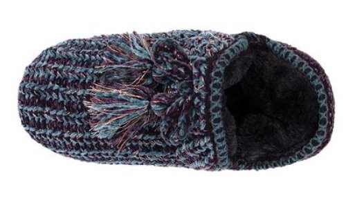 Zapatillas de punto púrpura oscuro Muk Luks Mollie para mujer XL 11-12 botín al tobillo acogedor zapato - Imagen 3 de 11