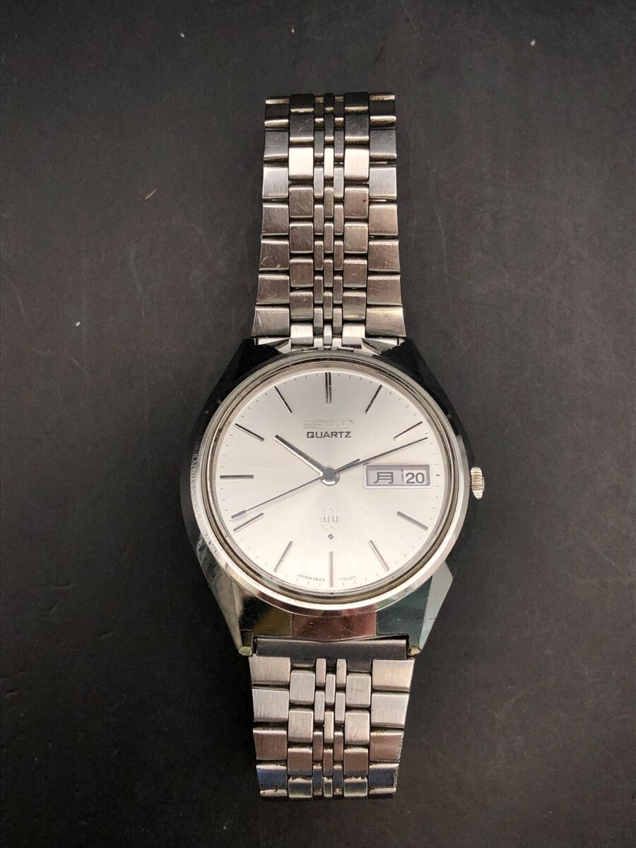 SEIKO WATCH 38 SERIES QUARTZ 3803-7010 SILVER DAY DATE SEIKO WATCH 38 SERIES QUARTZ 3803-7010 SILVER DAY DATE