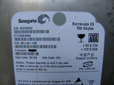 750GB Seagate ST3750640NS / 9BL148-038 / 3.AQRZ / WU for data recovery