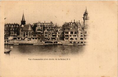 Old postcard Paris Expo 1900 overview right bank of the Seine (709955)