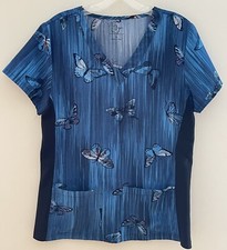 Three Pack- Women  s Scrub Top Size Medium Wrinkle Free Material