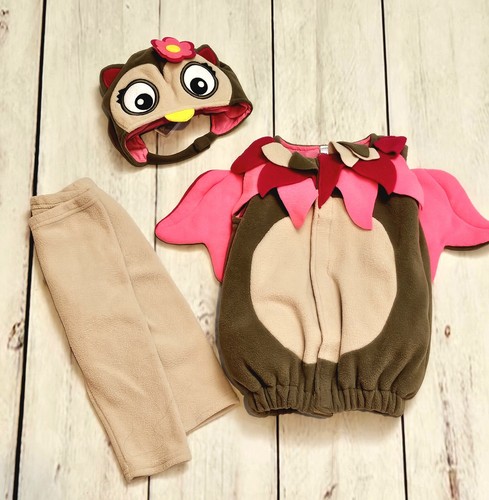 Old Navy Brown Owl Costume Baby Infant Size 0-6 Month Bodysuit & Headpiece Pants