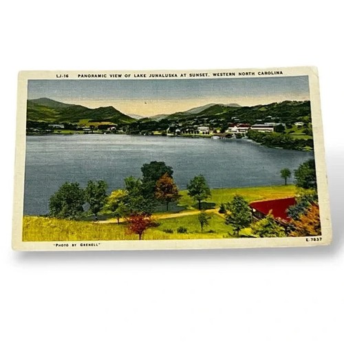 Postcard Panoramic View Lake Junaluska at Sunset Western North Carolina D32