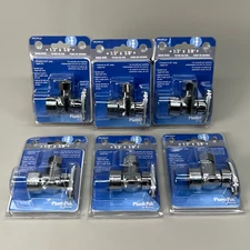 PLUMB PAK 6-PACK! Quarter Turn Angle Ball Valve 1/2" 3/8" Silver PP51PCLF