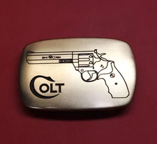 Colt Firearms King Cobra Solid Brass Belt Buckle