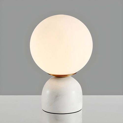 Modern Globe Glass Desk Lamp Home Bedside Mini Table Light Marble Base Lamp - Picture 9 of 10