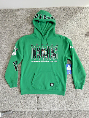 Boston Celtics NBA Ultra Game Men's Large Hoodie Sweatshirt Green Patch 
