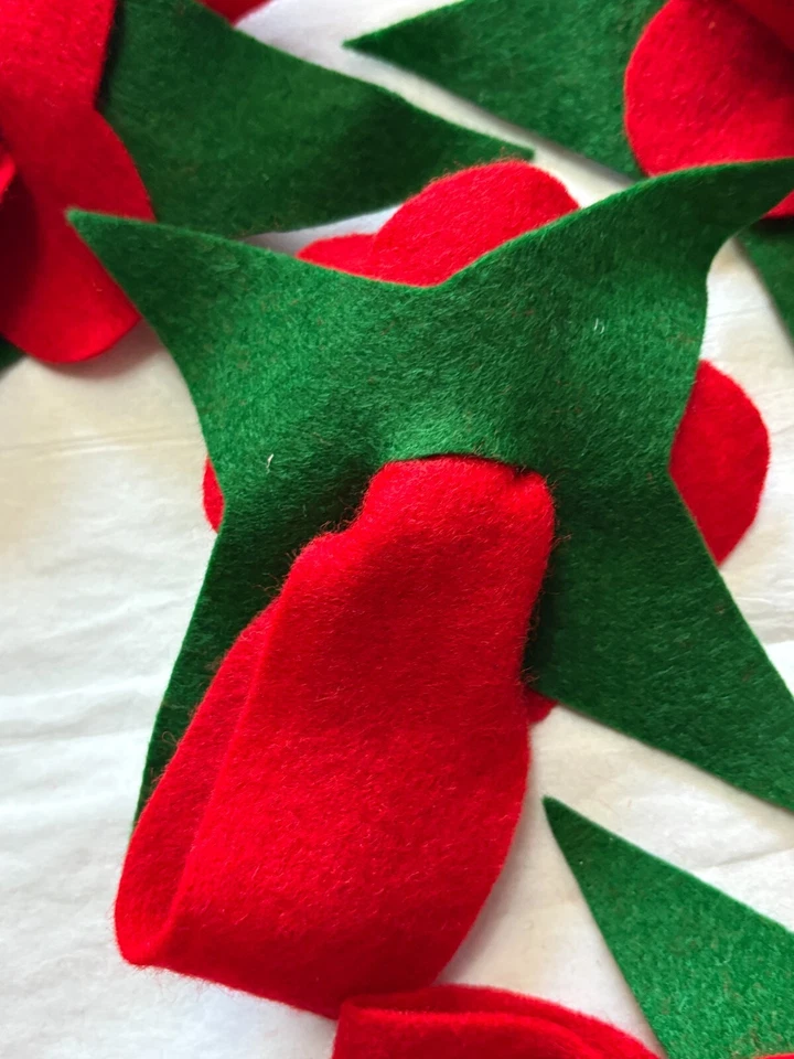 14 flores de fieltro rosas rojas 5" decoración artesanía Foto 3 de 4