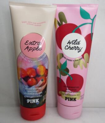VICTORIA'S SECRET PINK 24-HOUR MOISTURE EXTRA APPLE/WILD CHERRY BODY LOTION 8 OZ