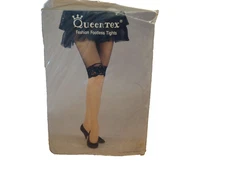 Vintage QueenTex Bike Footless Tights PantyHose One Size Fits All 80's 90's mesh