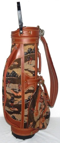 Vtg Daiwa Coach Collection Golf Bag Tapestry W/Rain Cover & Accessories - Picture 3 of 11