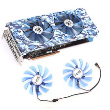 Cooling Fan Graphics Card Radiator 9.5CM for HIS RX5700XT 8GB Blue/Pink Army