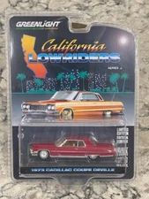 Greenlight California Lowriders 3 1973 Cadillac Coupe Deville Maroon  1/64