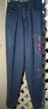 Democracy Jeans Pants sz 2 embroidered flowers vintage