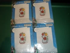 Lot of 4 NEW Design Works Crafts Cross Stitch JOY with Cat Christmas Card Kits
