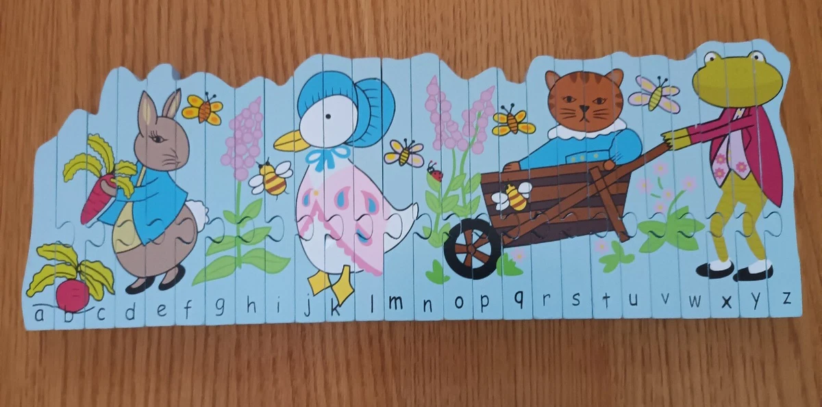 Peter Rabbit Wooden Alphabet Puzzle. Beatrix Potter. VGC Complete