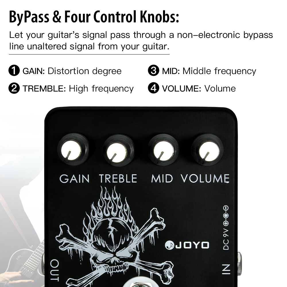 JOYO High Gain Distortion Guitar Pedal from Crunch to Heavy