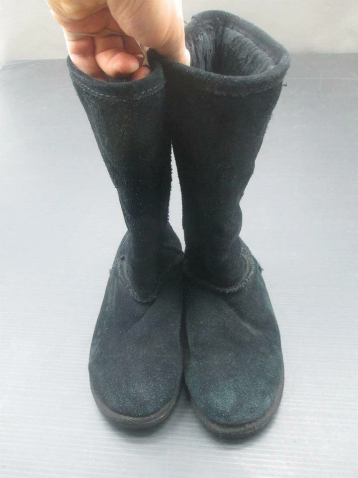 BOTAS DE NIEVE HILARATION TALLA 7 MUJER GAMUZA NEGRA IMITACIÓN PIEL DE OVEJA FORRO 4D Foto 3 de 4