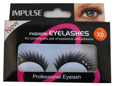 Impulse Wimpern falsch schwarz mit Diamantdetail besondere Anlässe Party EY61