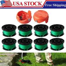 8x SF-080 String Trimmer Spools+ 2x Caps For Black&Decker GH3000 LST540 LST540B