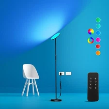 LED Floor Lamp 36W RGB Standing Lamp with Multi-Color Scenes & Touch Control