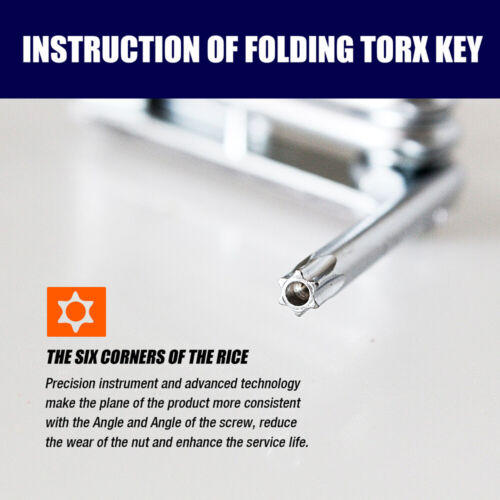 10 PC Tamper Proof Star Key Set Folding Locking Torx security screwdriver T6-T30 - Picture 7 of 8