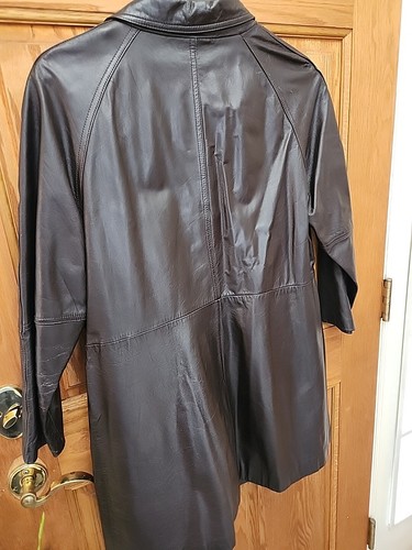 Vintage Berman's Damen Ledermantel, dunkelbraun, fällt aus wie eine Große/XL - Bild 2 von 3