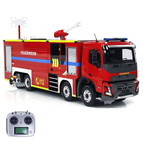 1/14 Fire Truck 8x4 RC Fire Fighting Vehicles Lights Sounds I6S Radio - Picture 4 of 12