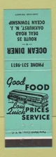 Matchbook Cover - Ocean Diner Oakhurst NJ