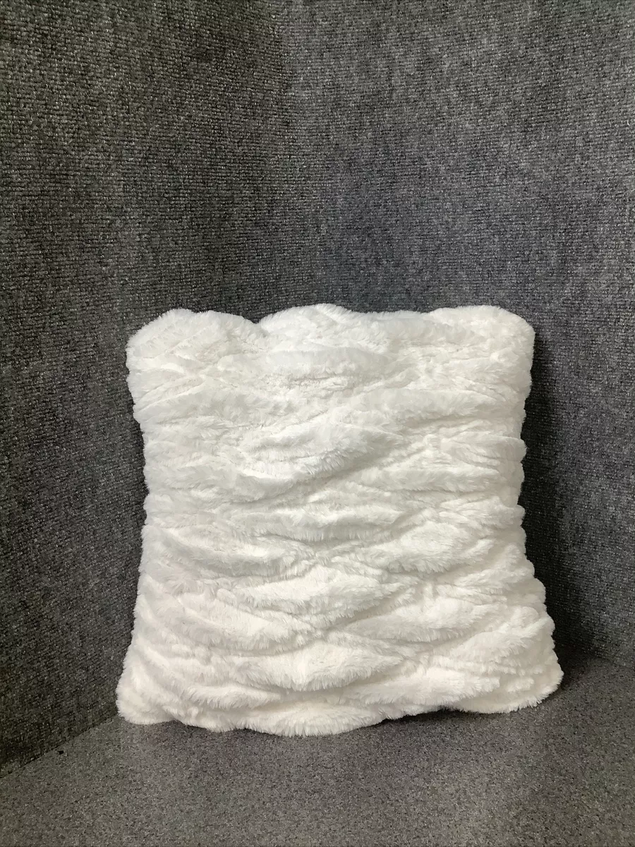 Off white faux fur pillow cheap
