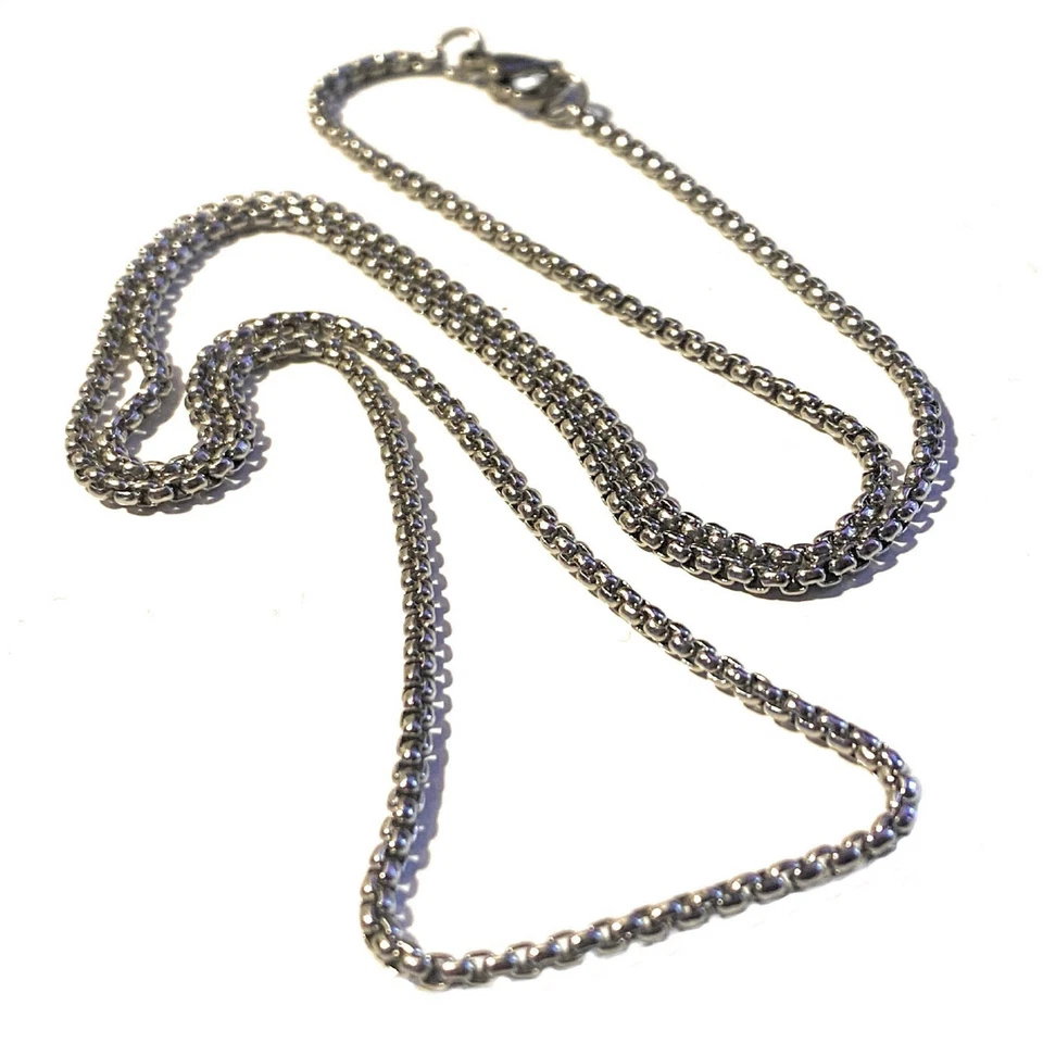 CATENINA COLLANA IN ACCIAIO INOX CATENA LUNGA 50 CM x 2,5 MM DA UOMO E DONNA - Immagine 4 di 4