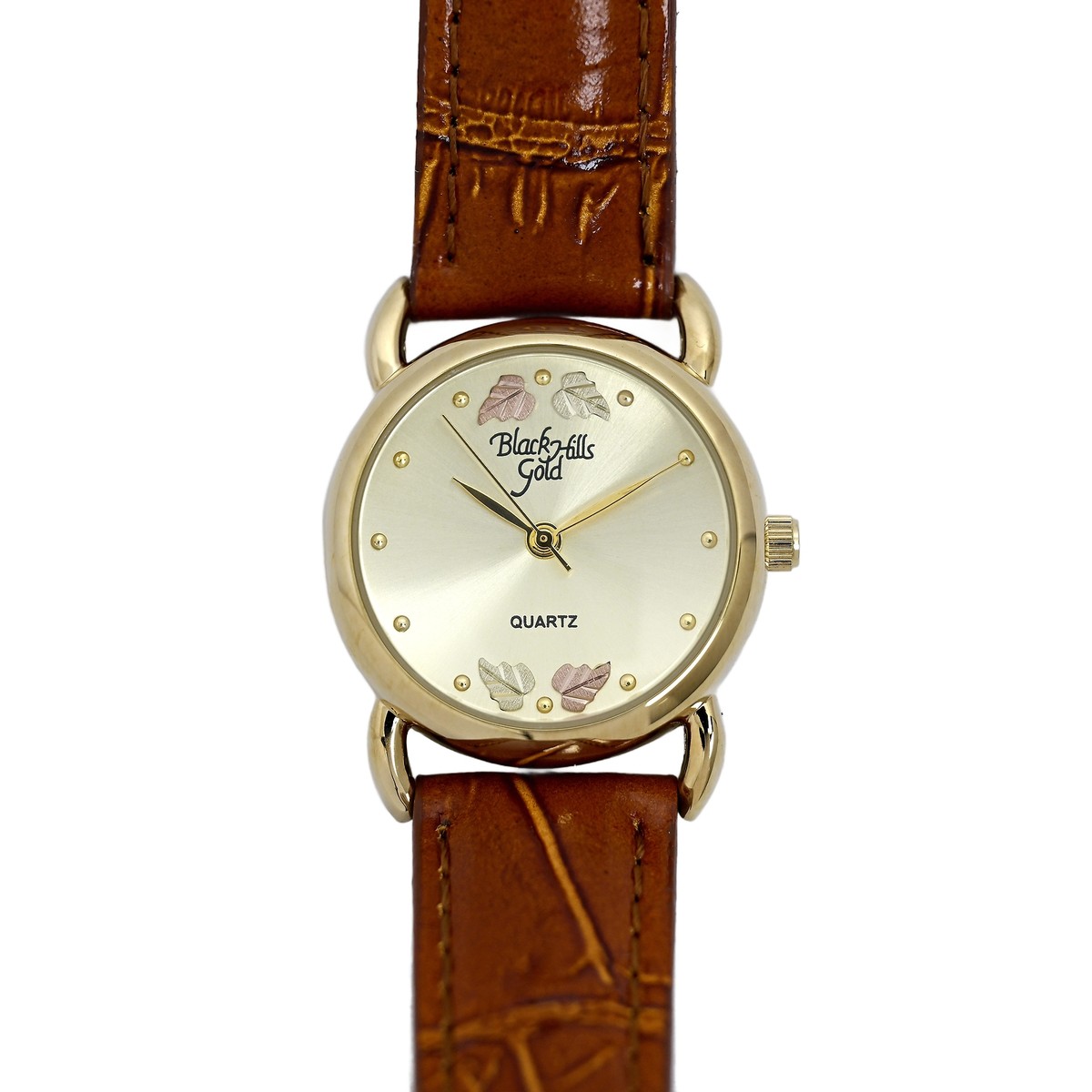 Black hills gold Vintage watch with 12kt gold leaves Black Hills Gold 12k Leaves Wrist Watch Original Box 27.5mm  main image 2