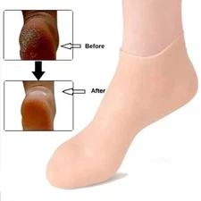 2 Pair Full Length Silicone Gel Moisturizing Socks Foot Care Protector Free Ship