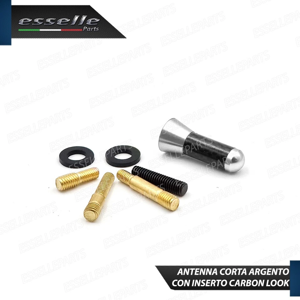 ANTENNA CORTA 3,5 CM ARGENTO FINITURA CARBONIO PER MAZDA MX-5 IV - Immagine 3 di 4