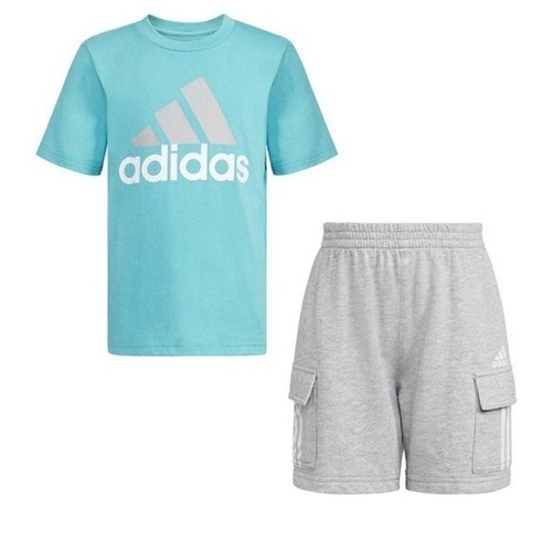 🆕️ Juego Corto Adidas French Terry Cargo, Corto y Camisa Azul LT, Azul Preloved - Imagen 5 de 9