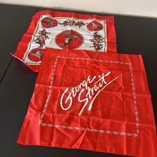 Lot of 2 Vintage Western Bandanas George Strait Rodeo USA red