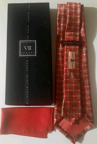 Robert Talbott SEVEN FOLD Men's Thick Woven Silk Neck Tie USA Made Geometric - Picture 11 of 16